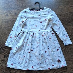 Charming White Kids Dress with Fun Print